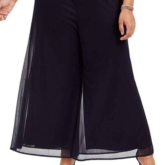 NWT Plus Size Metallic Wide-Leg Cropped Jumpsuit - Picture 3 of 3